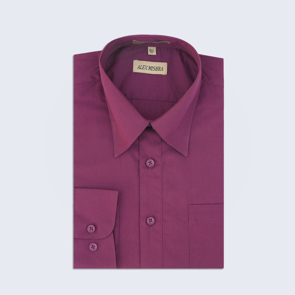 Solid Burgundy Dress Shirt