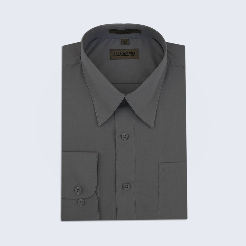 Solid Gray Dress Shirt