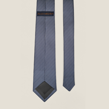 Navy Herringbone Harmony Tie