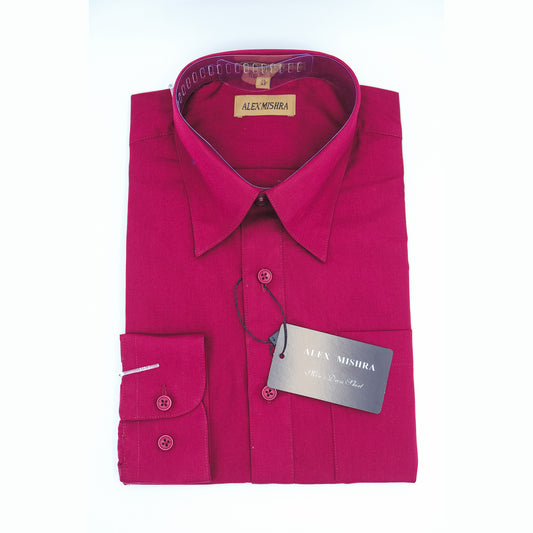 Solid Magenta Dress Shirt