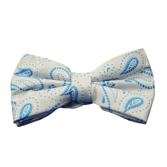 Patterned Blue & Gray Bow tie