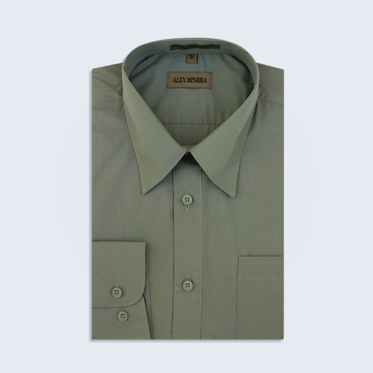 Solid Olive Dress Shirt